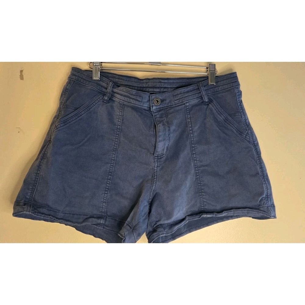 Kuhl Shorts Womens 10 Blue Drawstring Snap Button Zipper Pockets Hiking Outdoor